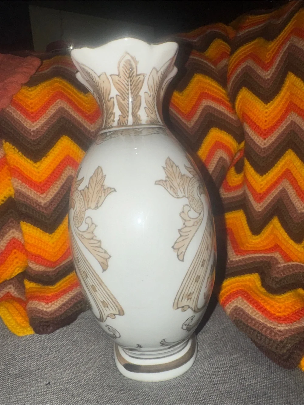 Vintage Neoclassical Style Ceramic Decorative Urn Vase | Ornate Scroll